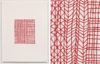 Untitled 1 2011 thread and paper 24 x 18 inches