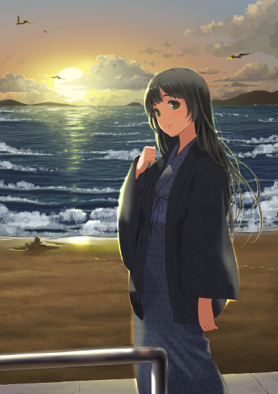 「二次元 少女」动漫 插画 原创 手绘 Pixiv 散歩[侵删]【id=46518536 畫師：よろぱ】