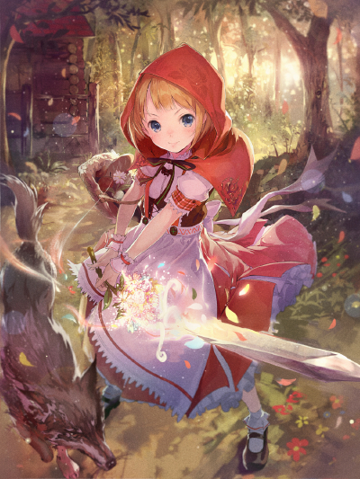 赤ずきん 若干魔法使ってますが、赤ずきんちゃんです。