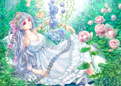 p站 二次元 插画 少女 头像 原创 壁纸 緑わっさ 植物 薔薇 美丽 画师：ゾンデ id=33458307