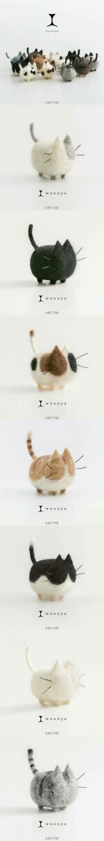 owl【自己动手】介个是来自北海道的手工达人はやさかのぶや所制作的毛毡小喵...炒鸡萌有木有！