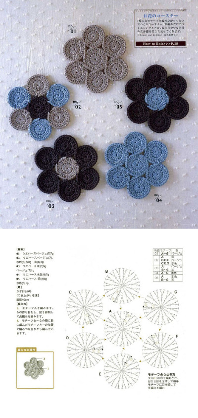 【钩织の拼接单元花】- #图解#