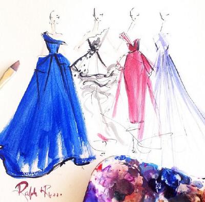 Jeanette Getrost Fashion illustrations。洛杉矶的时装设计师Jeanette Getrost手绘时尚插画欣赏。