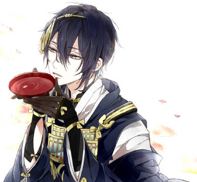 #刀剣乱舞##三日月宗近#头像#插画#手绘#《華を呑む》「画师：志島とひろ」*搬张旧图* 我就是爷爷手里那碗恒！河！！水！！！.. [ Twitter-tohiro1 ] id=49424784