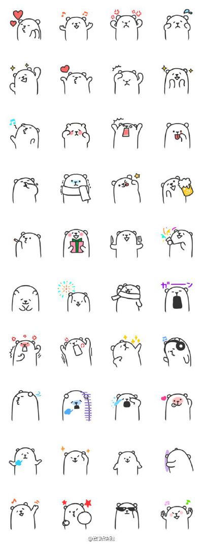 【手绘手帐绘画素材】#资源分享# #手帐# #简笔画# 可以照着画的LINE贴纸表情[xkl转圈]
