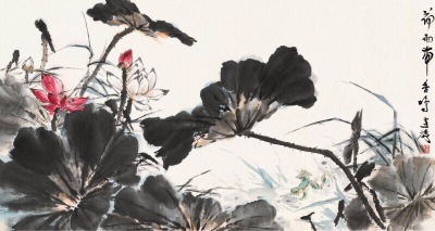 ＠书画界 心如莲花，人生才会一路芬芳】每个人的心中都有一朵清净的莲花。沉静的眼，平和的心。 除此世上还有什么更可贵。图/花鸟大师：王雪涛（1903--1982）