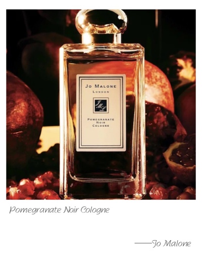 Jo Malone F Pomegranate Noir Cologne Top Note: Pomegranate Heart Note: Casablanca Lily Base Note: Guaiacwood The sensuality of a daring red dress. Ruby-rich juices of pomegranate, raspberry and plum a…