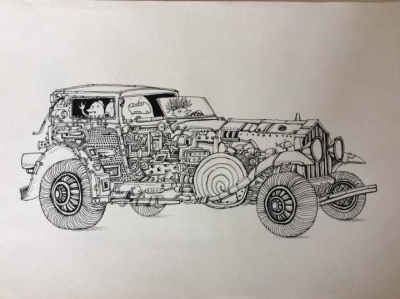 针管笔插画原创毕业设计
