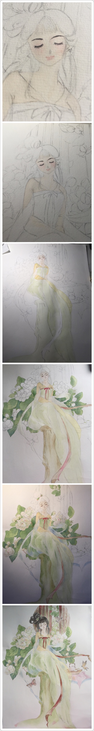 花酿.绘画过程图