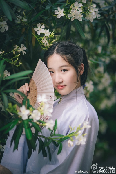 【夹竹桃】妾容似桃萼，郎心如竹枝，桃花有时谢，竹枝无时衰。春园灼灼自颜色，愿言岁晚长相随 via@吃货娃娃