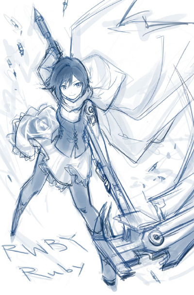 （套图）动漫 插画 少女 封面 头像 人物 P站 二次元 壁纸 原创 RWBY 四人 草稿 画师 Breica id=48561972