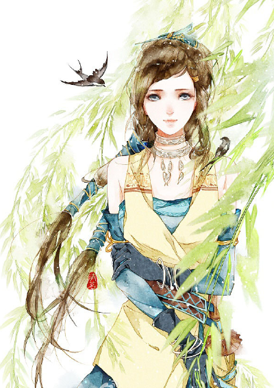 手绘、古风、水墨、人物、插画、封面、场景