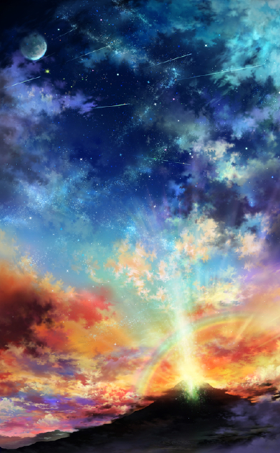 动漫唯美场景☆彩色天空