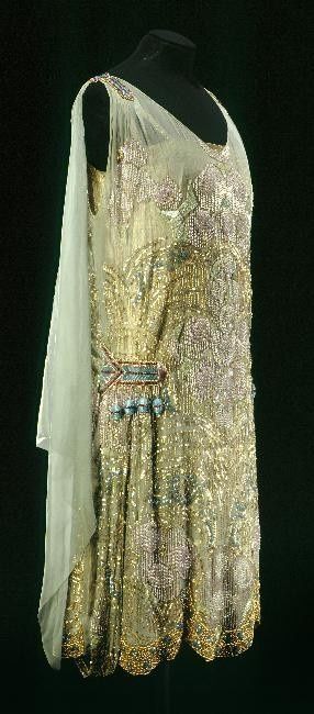 Maison Agnès, Green Watered Silk, Paris, c. 1925.