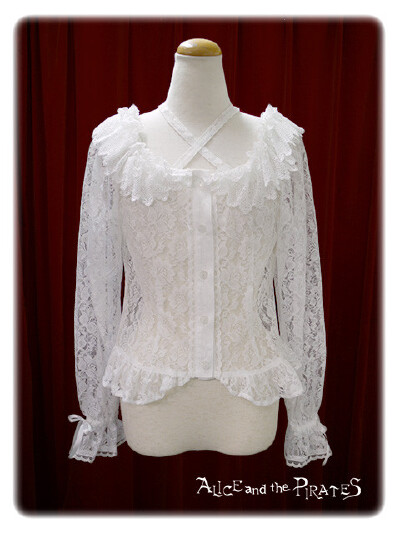 レースシャーリングブラウス/Lace shirring blouse