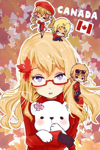 Hetalia (ヘタリア) - Canada (カナダ), Fem!Canada, 2P!Canada, &amp;amp; 2P!Fem!Canada - Art by Whitepaperrabbits