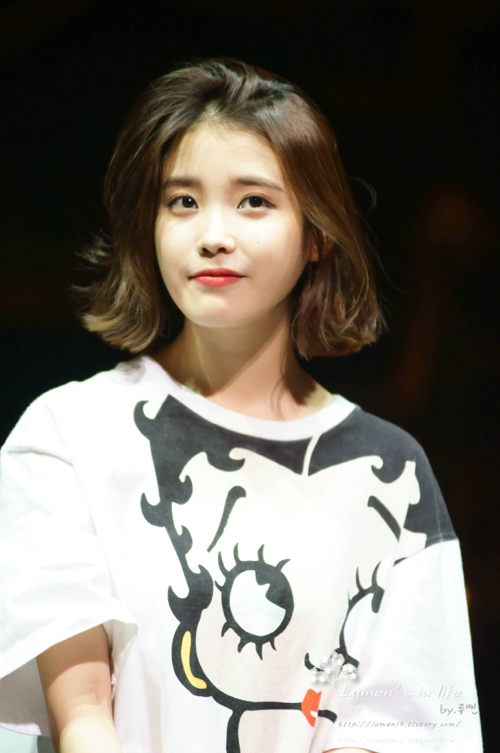 iu 短发 发型 妆容 搭配