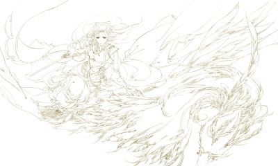 古风 美人 线稿 插画