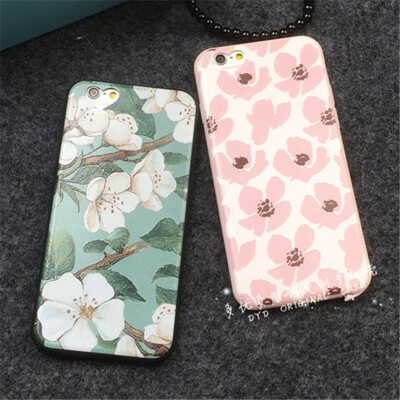 超薄硅胶简约日韩花艺iphone6plus手机壳苹果保护套全包4.7软外壳
