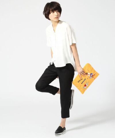 日单 jeanasis 雪纺蕾丝拼接 蝙蝠袖 雪纺上衣