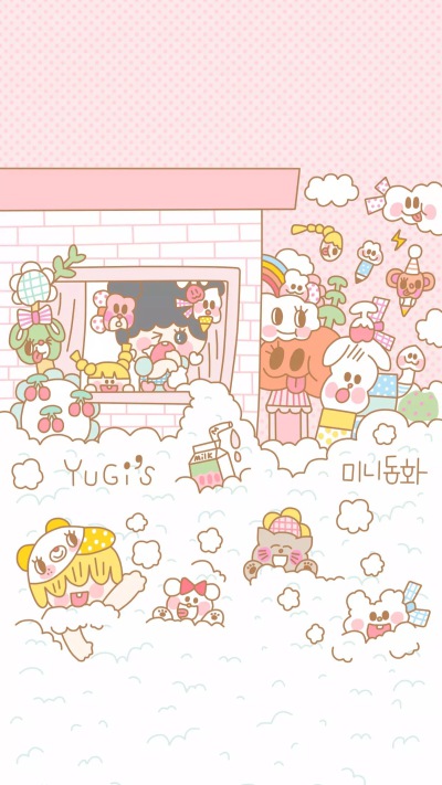 iPhone壁纸 萌物 可爱 背景 套图 韩系 插画 素材ღ ¤̴̶̷̤́‧̫̮ ¤̴̶̷̤̀ 麽麽