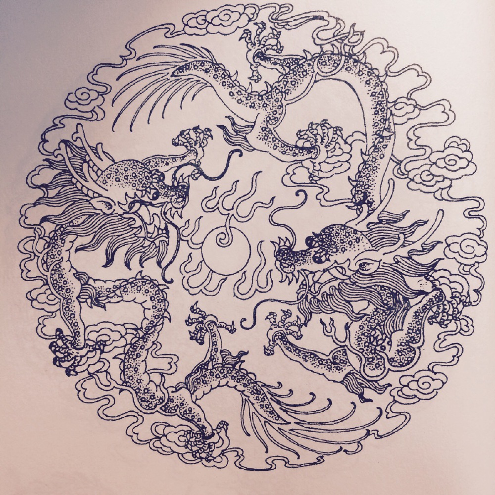 龙纹。双龙