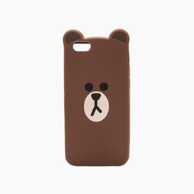 国内现货LINE FRIENDS iPhone66s 硅胶保护壳 布朗熊脸