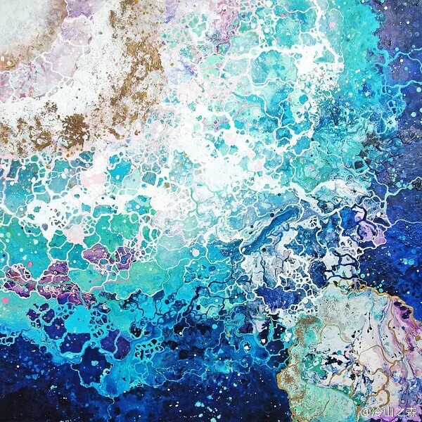  26岁的瑞典女画家EmmaLindström 用丙烯结合喷漆创作出色彩缤纷的浩瀚宇宙璀璨星辰。