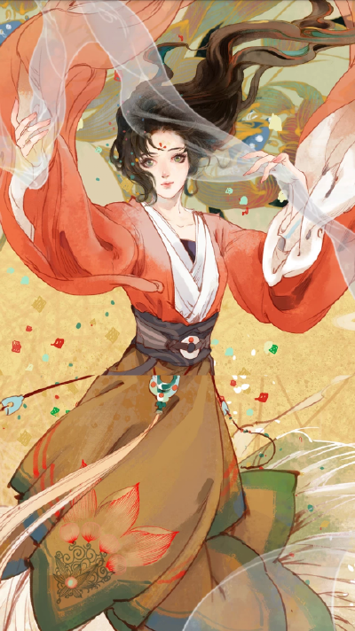 古风。壁纸。古风漫画。插画。水彩。古风