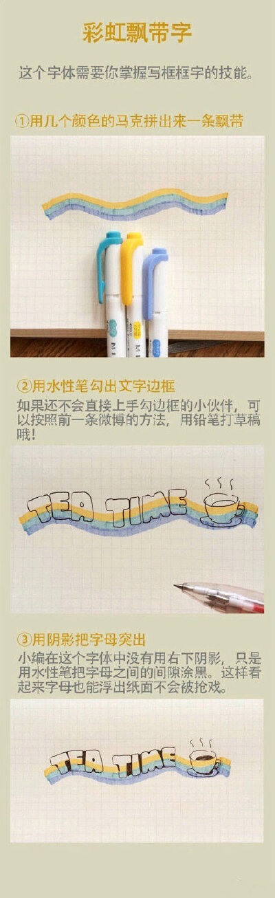 超萌艺术字，简笔画手账小素材。