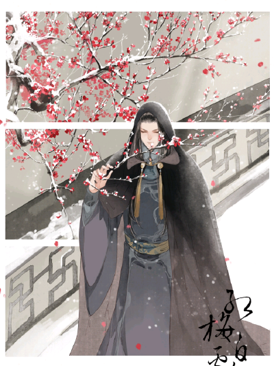 古风，美男，壁纸，插画