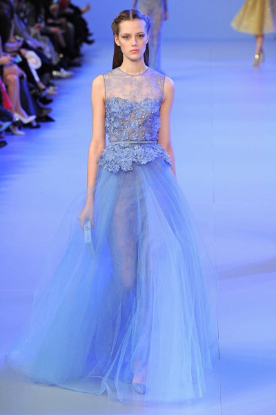 【衣睹为快时装周】 服饰风尚 华服霓裳 时装周 秀场 Elie Saab SS 2014 couture 蓝色精灵