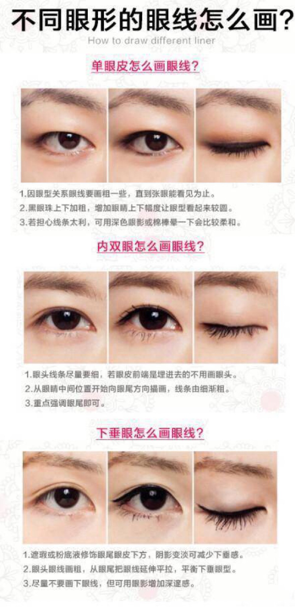 不同眼形的眼线该怎么化