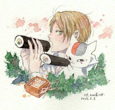 夏目友人帳 这种画风喜欢吗~~【画师：ナチコ】
