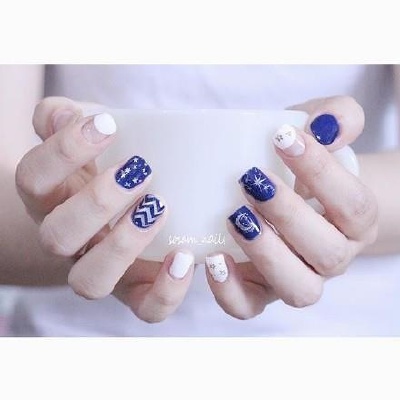 指尖 美甲 DIY 甲片渐变 简约 教程 法式美甲 指甲 IPO 甲片制作 夏天