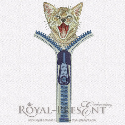 Machine Embroidery Design - Pocket Cat #3