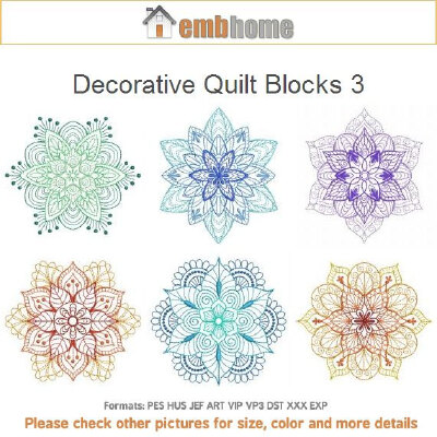 Decorative Quilt Blocks 3 - Machine Embroidery Designs Instant Download
4x4 5x5 6x6 hoop 10 designs SHE5158