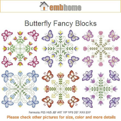 Butterfly Fancy Blocks Machine Embroidery Designs Instant Download 4x4
5x5 6x6 hoop 10 designs SHE5036