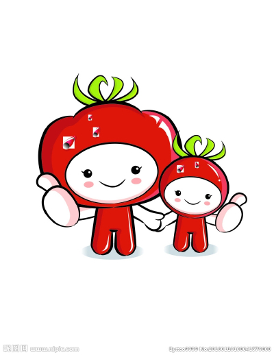 矢量卡通西红柿印花图案