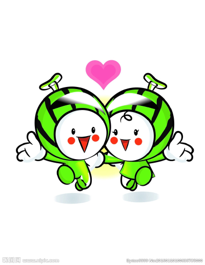 矢量卡通西瓜人印花图案