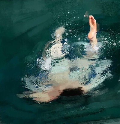 ：游进这片蓝，融化在里面。丨来自哥伦比亚画家 Pedro Covo