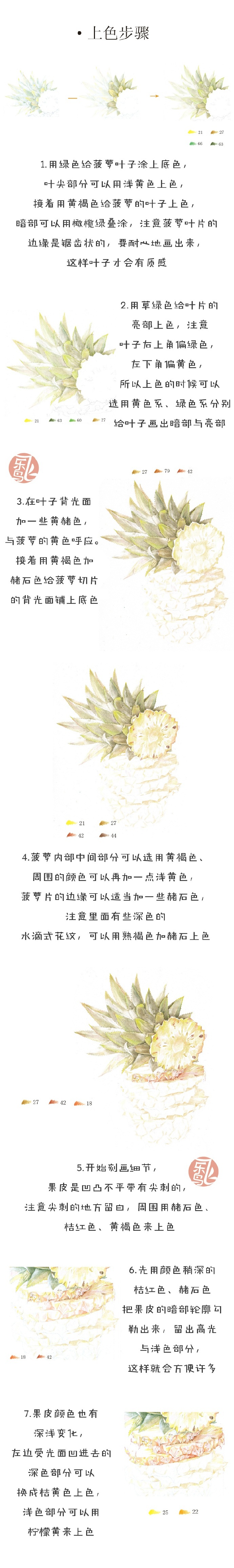 每天10分钟,跟飞乐鸟学画画-菠萝-2.做手账素材也不错哦.想看到全过程的小伙伴们可到本专辑里来学习哦.出自-飞乐鸟.