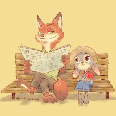 【侵删】#zootopia#nike#judy#疯狂动物城#插画#手绘#同人#二次元#动漫电影#狐兔#cp#壁纸#