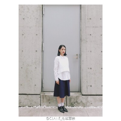 #CLANE# #松本恵奈# 20150825_OOTD ，OX LAYER SHIRT SH : CLANE，PANTS : HYKE，SHOES : Alexander Wang