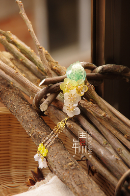 甜美可爱太阳石花蕊自制独家花朵发夹/古典流苏森女仙美刘海夹