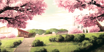 你站在桥上看风景，看风景的人在楼上看你 GIF 动图 二次元 动漫 签名档 樱花 KYLIN ZHANG _