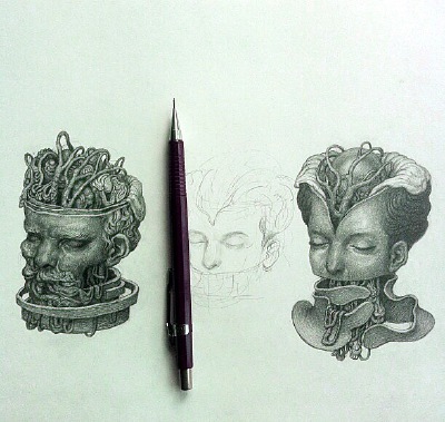 细节素描插画，Anton Vill