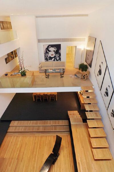 楼梯设计 家居设计 loft 复古现代美学 旋转 几何 楼梯收藏 收纳空间 公共空间