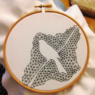 Negative space embroidery & blackwork