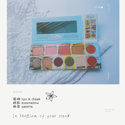 In theBalm of Your Hand 最近犯懒病 阿糖又让我上首页了 赶紧更新一下 来说个彩盘 我的最爱就是收集各种牌子出的彩盘 带去玩 一盘搞定
先来说theBlam 有4色眼影 3色腮红 1块修容 1块高光 2色唇膏 这盘的优势就是涵…